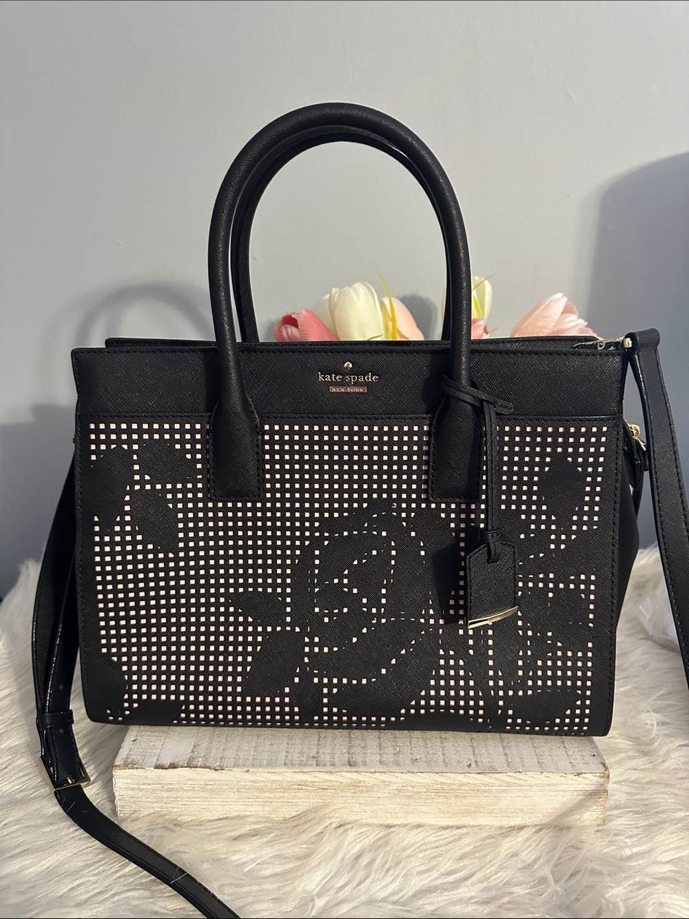 Kate spade Cameron street candace perforated rose bag